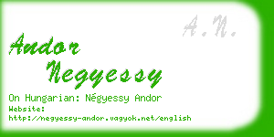andor negyessy business card